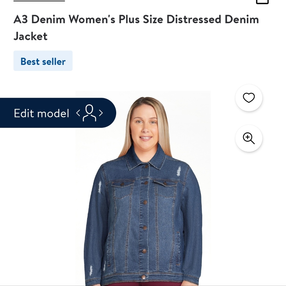 Plus size jean jacket